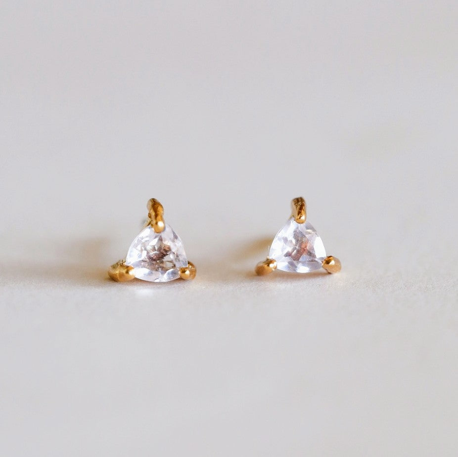 Rose Quartz Gemstone Stud Earrings