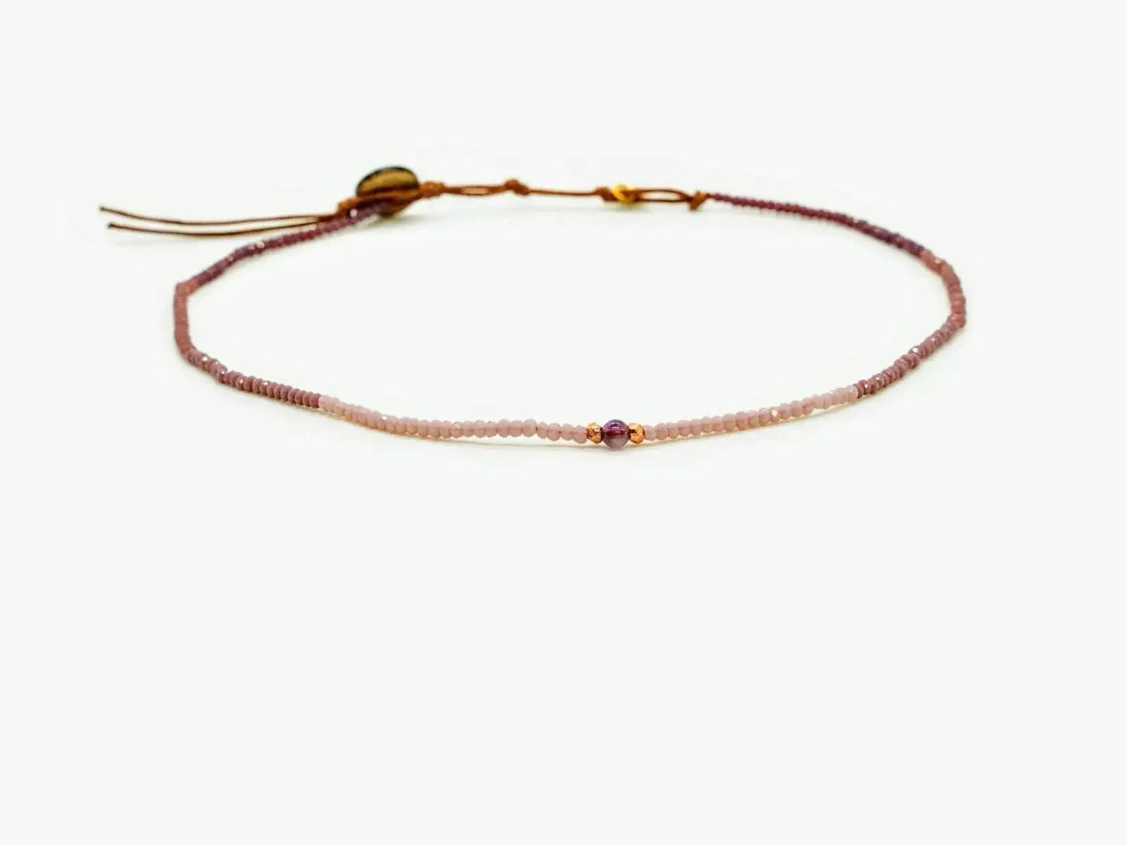 purple amethyst crystal choker pendant necklace with round center stone