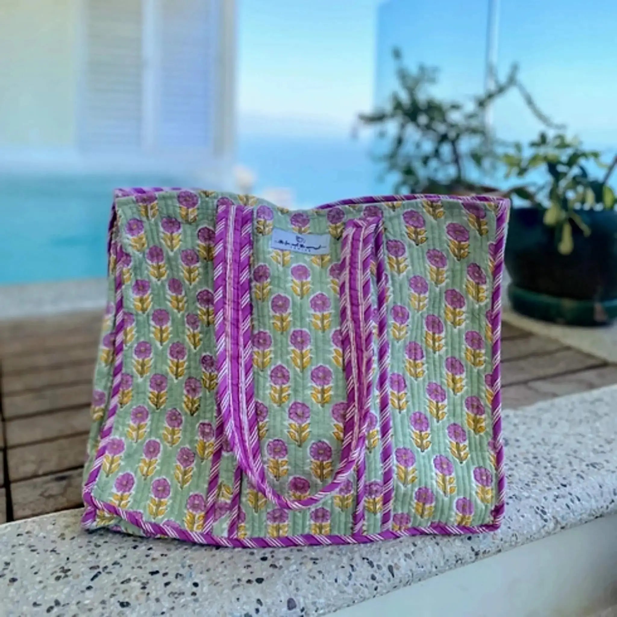 floral market bag and boho tote