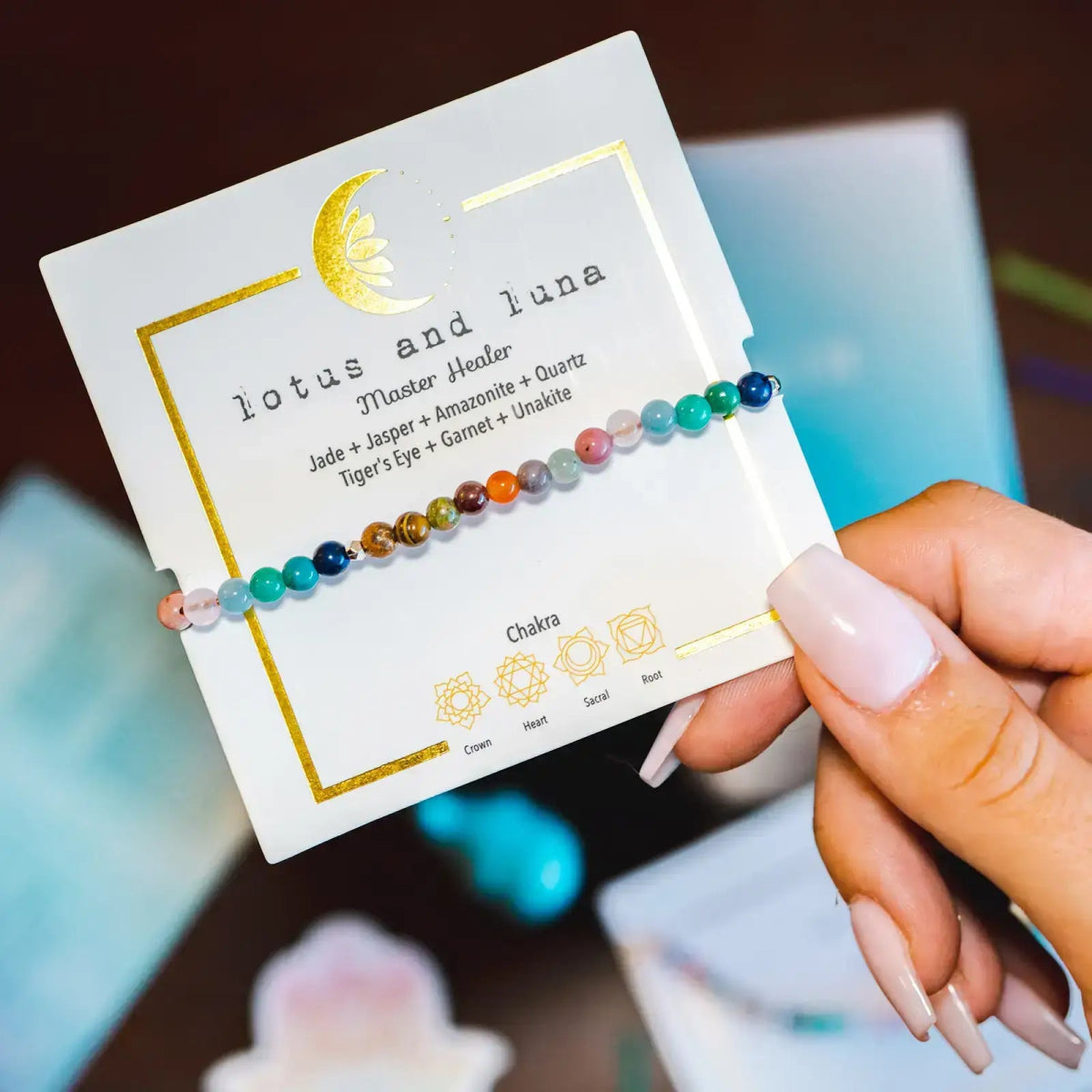 Master Healer Gift Box LotusandLuna chakra jewelry and incense gift set - chakra stones master healer bracelet