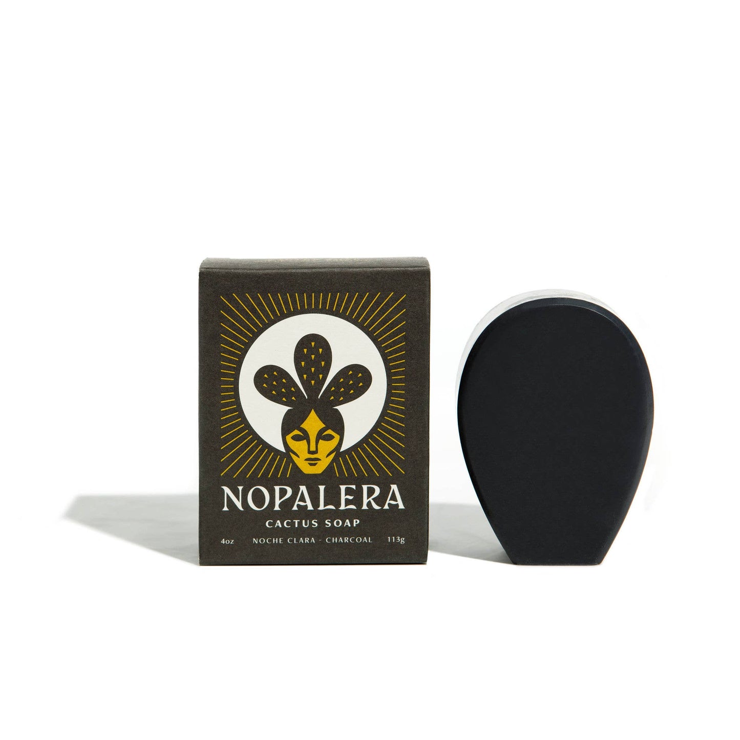 Nopalera cactus soap with packaging on a white background