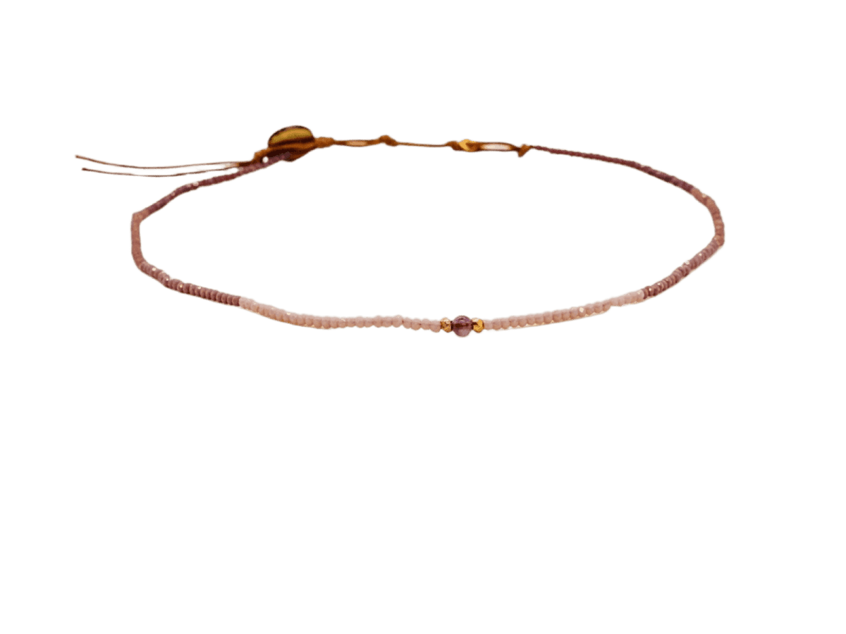 purple amethyst crystal choker pendant necklace with round center stone