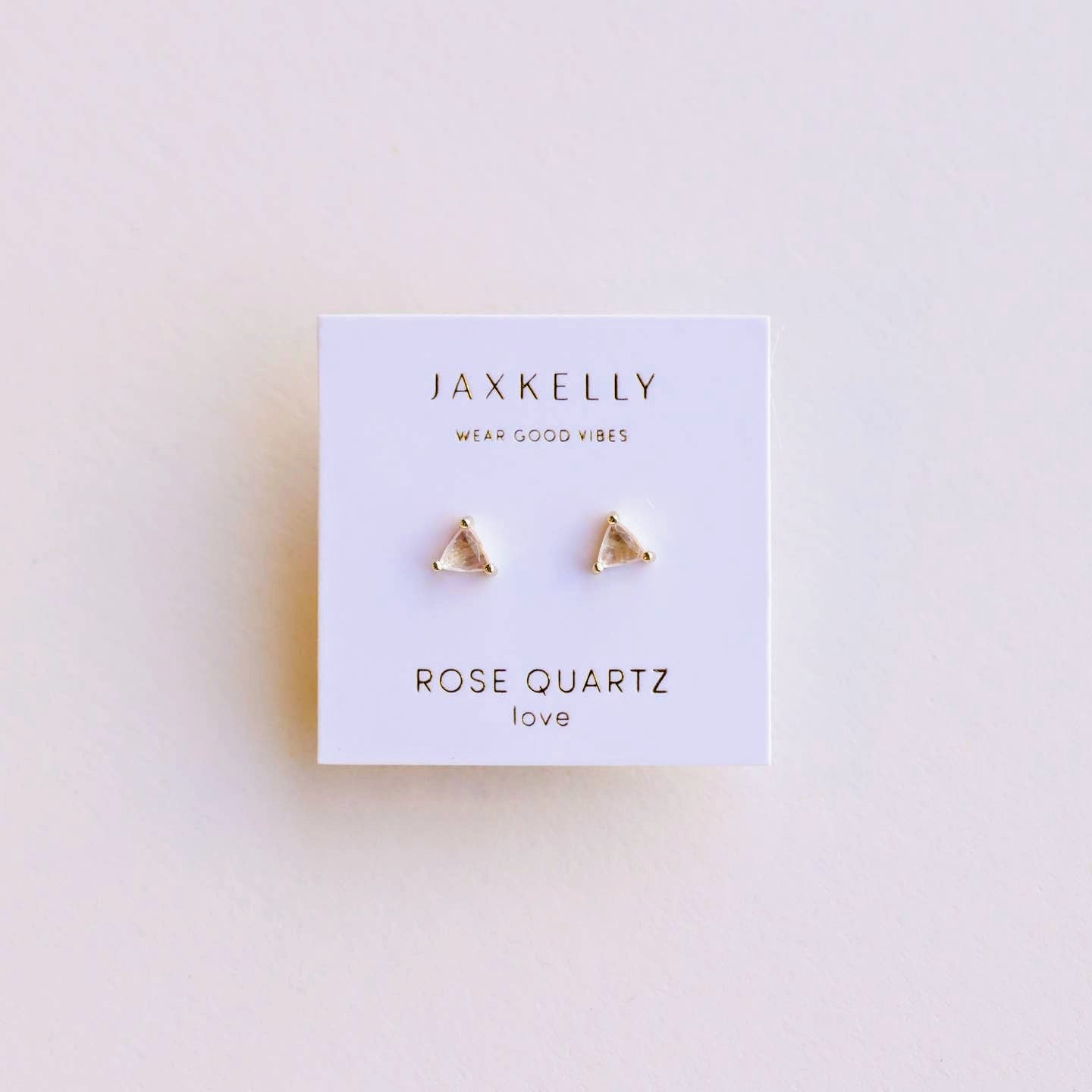 Rose Quartz Gemstone Stud Earrings by Jax Kelly 
