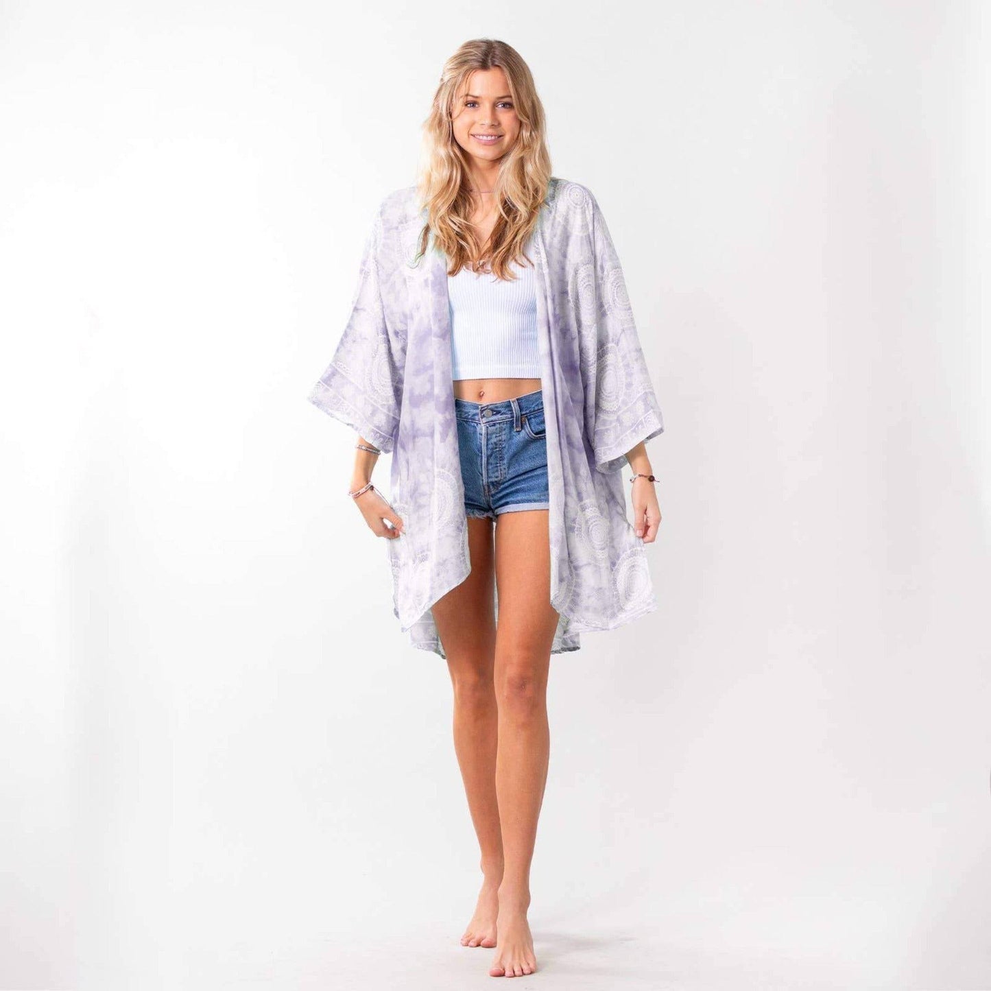 Lotus and Luna Pfeiffer Beach Swim Cover Up in Lavender Mandala Print