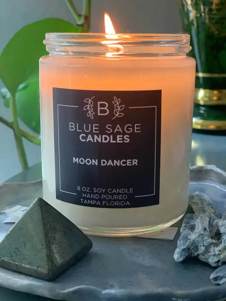 Moon Dancer Scented Soy Wax Candle Blue Sage Eco Boutique