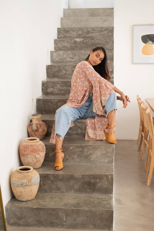 The Fox and The Mermaid - Nova Bell Sleeve - Flowered Kimono