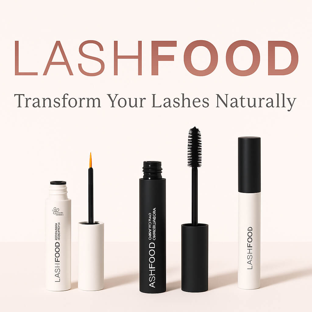 Lashfood eyelash growth serum for sensitive eyes, eyebrow growth products, clean mascara and eyebrow growth serum.