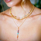 7 Chakras Healing Necklace - Gold & Gemstone Chakra Necklace - Balance Your Energy with Healing Crystal Gemstone Necklace