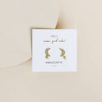 amazonite and yellow gold crescent moon dangle earrings with cz stones stud style moon earrings for by jaxkelly jewelry 
