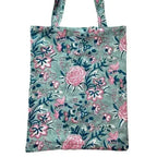 Boho Blue Floral women's pajama set with matching bag - Fox and the Mermaid.