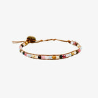 Good Energy Stone Bracelet with Jade and Jasper Beads on Cotton Cord with Coconut Shell Button Closure