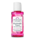 Heritage Store Rosewater Toner Mini 2 fl oz bottle for glowing skin, ideal for dry to combination skin types.