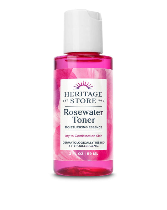 Heritage Store Rosewater Toner Mini 2 oz Travel Size Bottle 