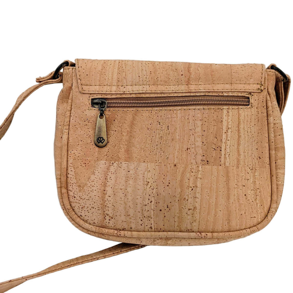 Lily Flap Front Small Crossbody Purse Beige Cork - Crossbody Handbag -BENT&BREE
