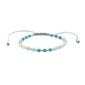 Lotus and Luna Adjustable Blue Turquoise & Amazonite Gemstone Beaded Bracelet