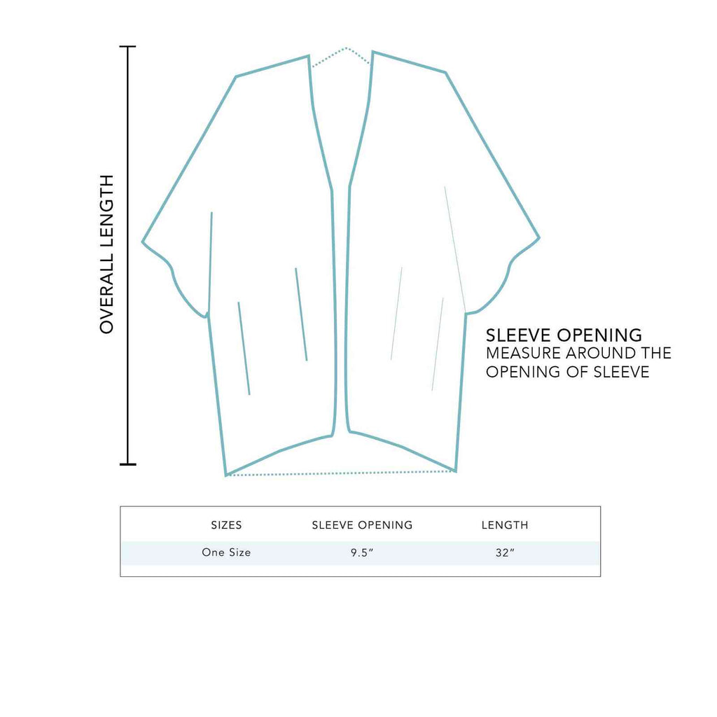 Lotus and Luna kimono size chart 