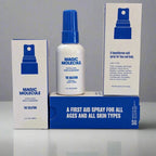 Magic Molecule skin cleanser set of 3 bottles and packaging on a gray background Magic Molecule Spray at Elle and Willow