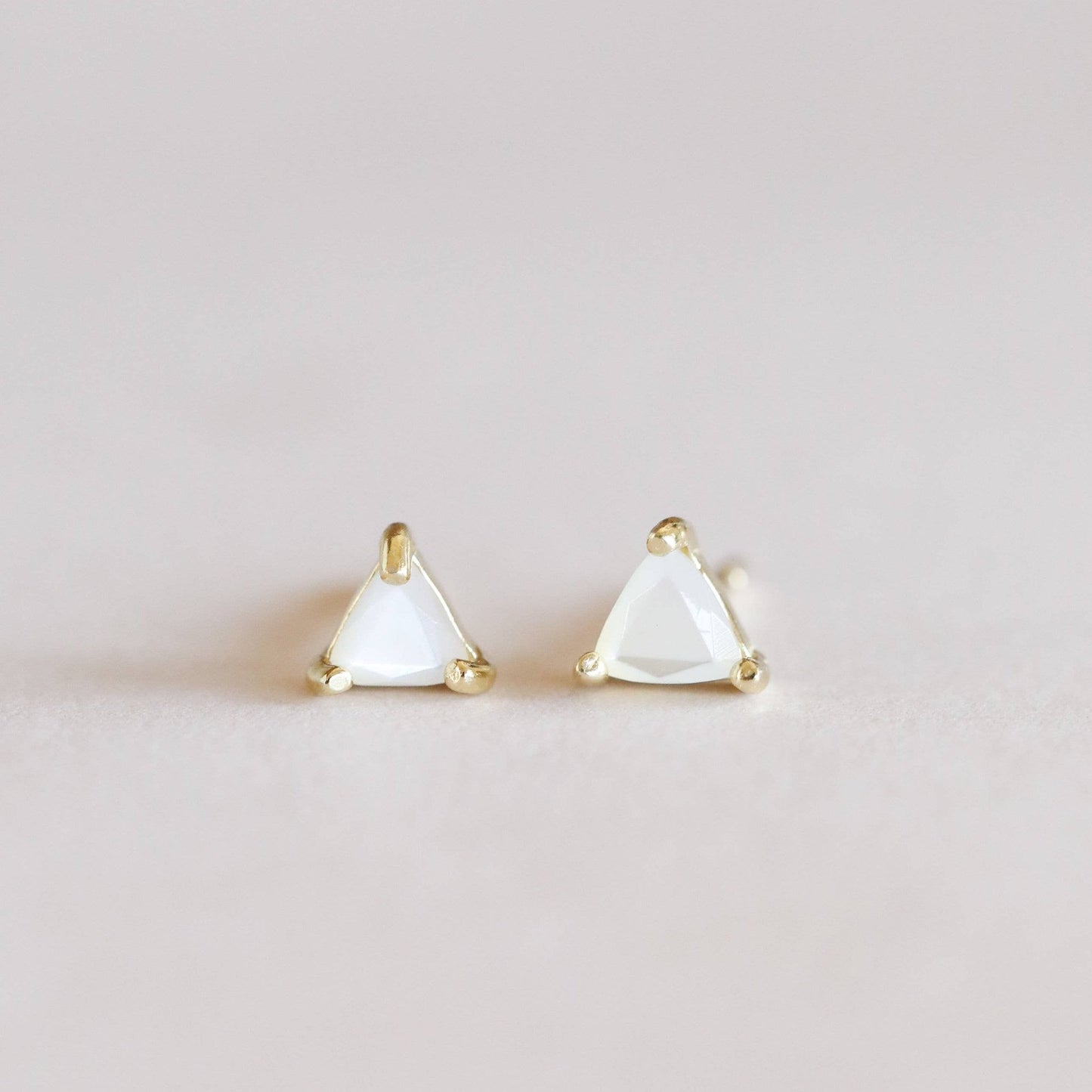 Mother of Pearl Gemstone Stud Earrings