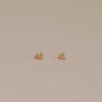 Pear Shaped Yellow Gold and Champagne CZ Stud Teardrop Earrings