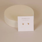 Pear Shaped Yellow Gold and Champagne CZ Stud Teardrop Earrings on Jewelry Card by JaxKelly