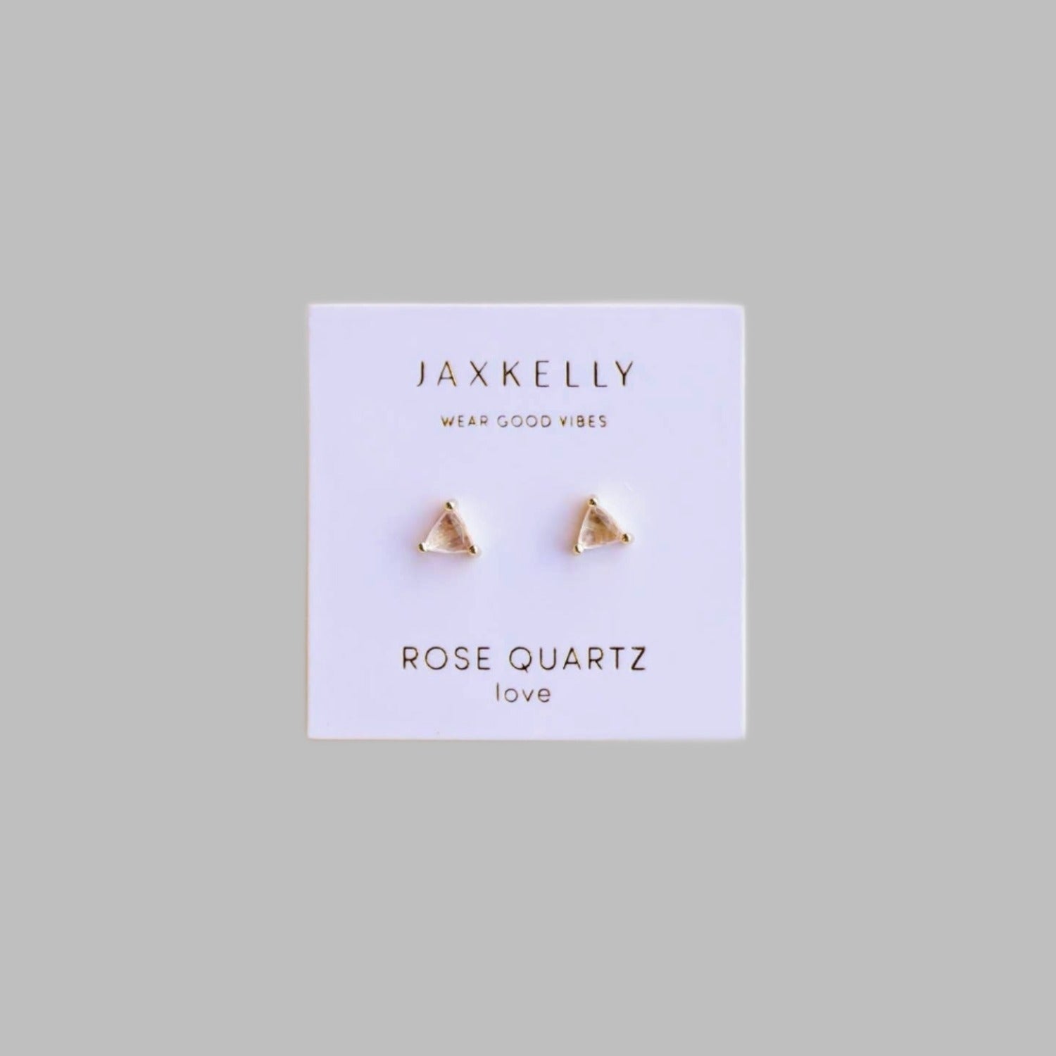 Rose Quartz Gemstone Stud Earrings by Jax Kelly 