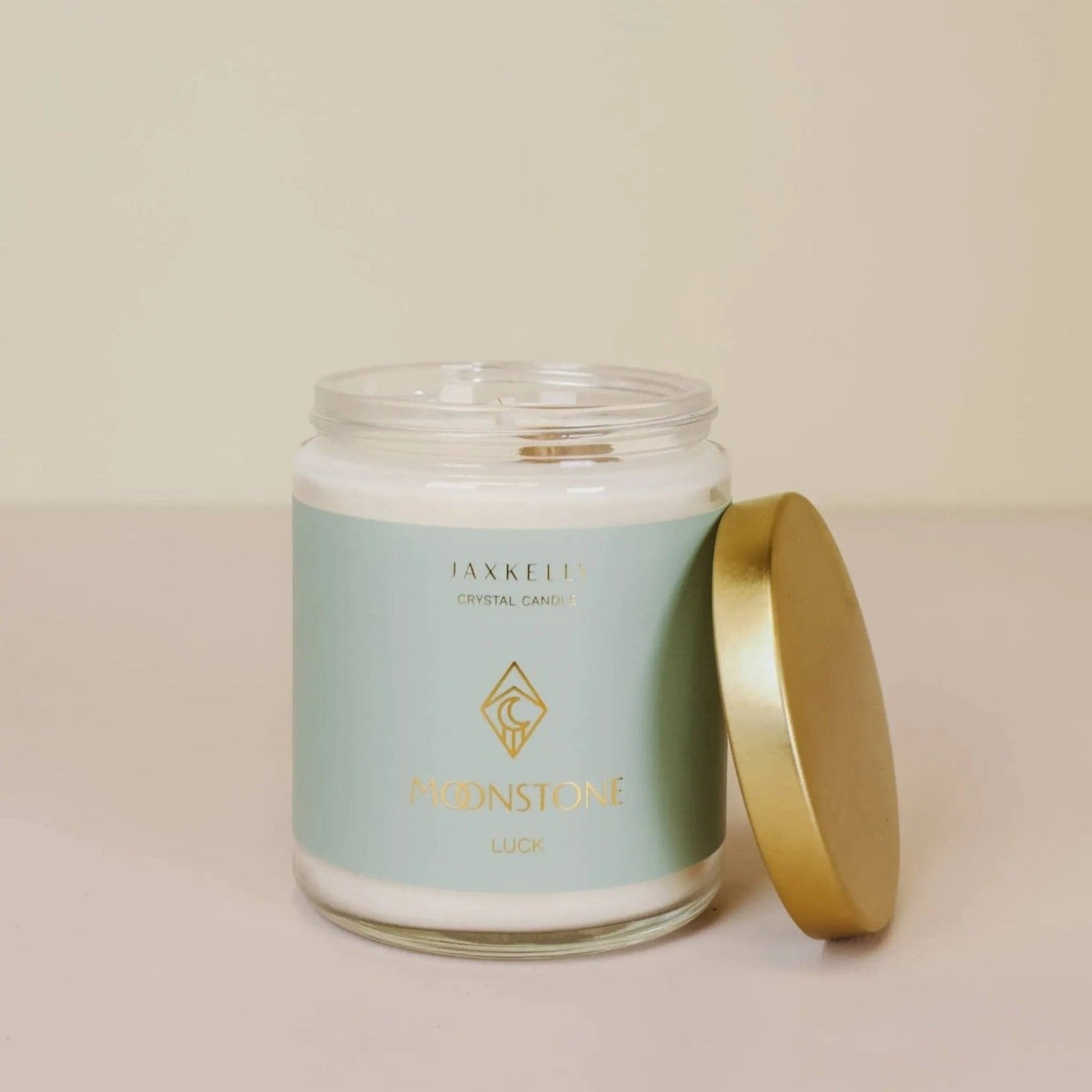 Scented Luxury Candle with Moonstone Crystal by JaxKelly 