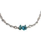 Turquoise Gemstone Bar Necklace on Sterling Silver Chain Boho Necklace by Kelly Naturals Gemstone Jewelry at Elle and Willow