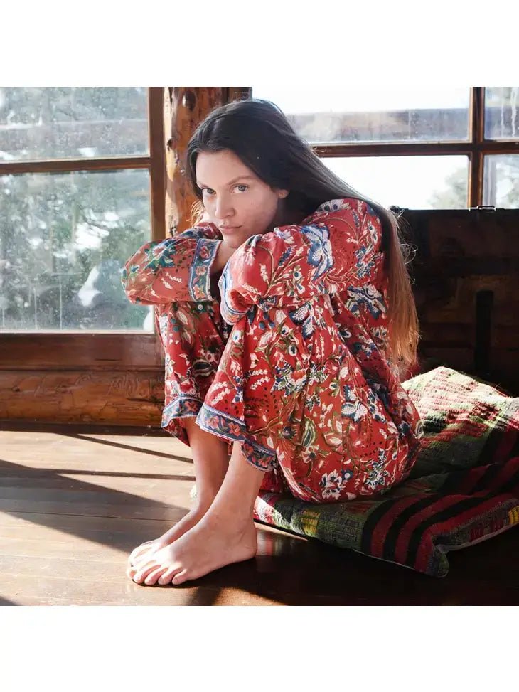 Women's Red Floral Pajamas Set