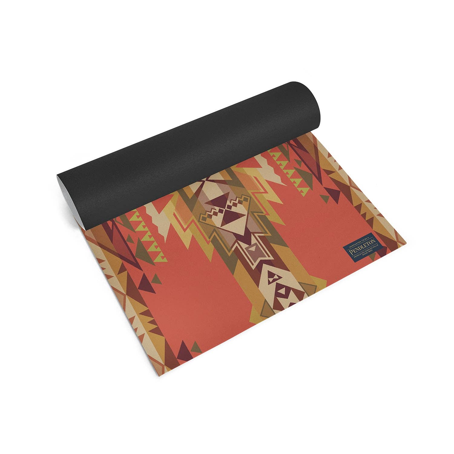 Detail view of the Yune Yoga X Pendleton Highland Peak Yoga and Pilates Mat inspired by the mountain summit in Sierra Nevada Mountains.