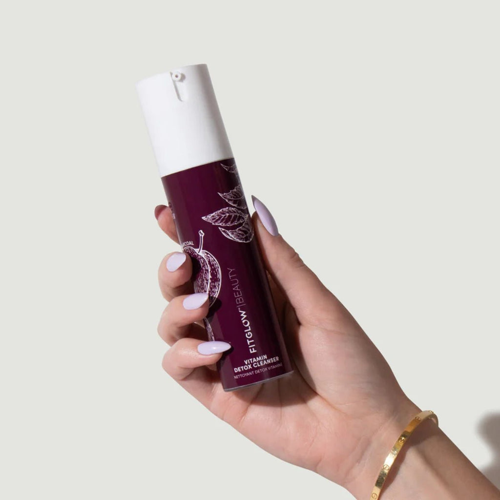 Fitglow Charcoal Detox Cleanser: Brightening Gel Face Wash by Fitglow Beauty, antioxidant facial cleanser at Elle and Willow