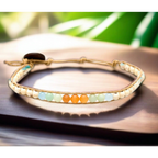Agate & Amazonite Gemstone Bracelet: Clarity, New Beginnings, Healing Bracelet by Lotus and Luna at Elle and Willow