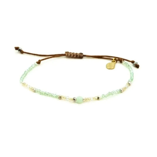 Mint Green Amazonite and Crystal Intention Bracelet from the Lotus and Luna Goddess Collection