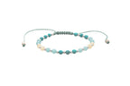 Anti-anxiety bracelet with blue stone beads on an adjustable cord. Blue Turquoise & Amazonite Gemstone Healing Bracelet.