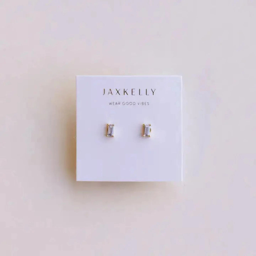 Lilac Baguette Stud Earrings by JaxKelly