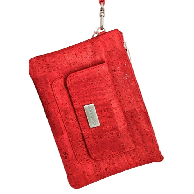 Bent&Bree | Leia Red Cork Clutch Wristlet by BENT&BREE shop Clutch Handbag at Elle and Willow