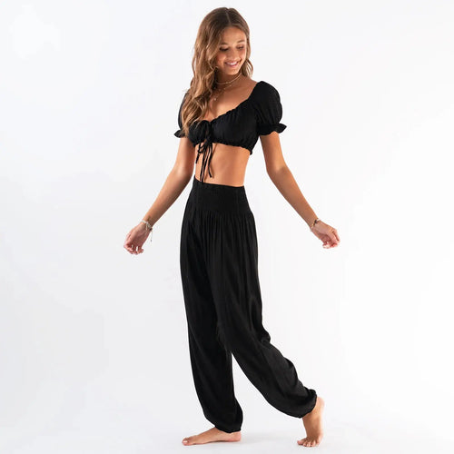 Black Harem Lounge Pants by Lotus and Luna