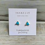 Blue Turquoise Stud Earrings at Elle and Willow.