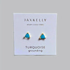 Mini Energy Gemstone Blue Turquoise Stud Earrings by JaxKelly Jewelry.