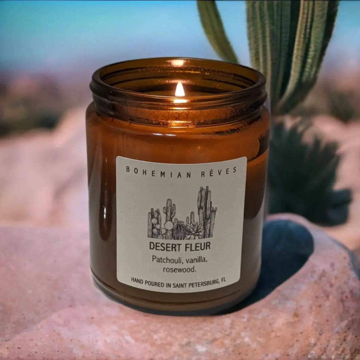 Bohemian Rêves - Desert Fleur - Patchouli & Vanilla Perfume Soy Wax Candle
