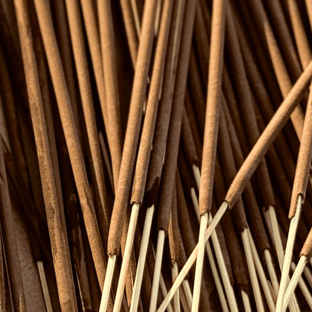 Close-up of Bohemian Rêves Hand-rolled scented luxury incense sticks made with premium perfume fragrance oils.