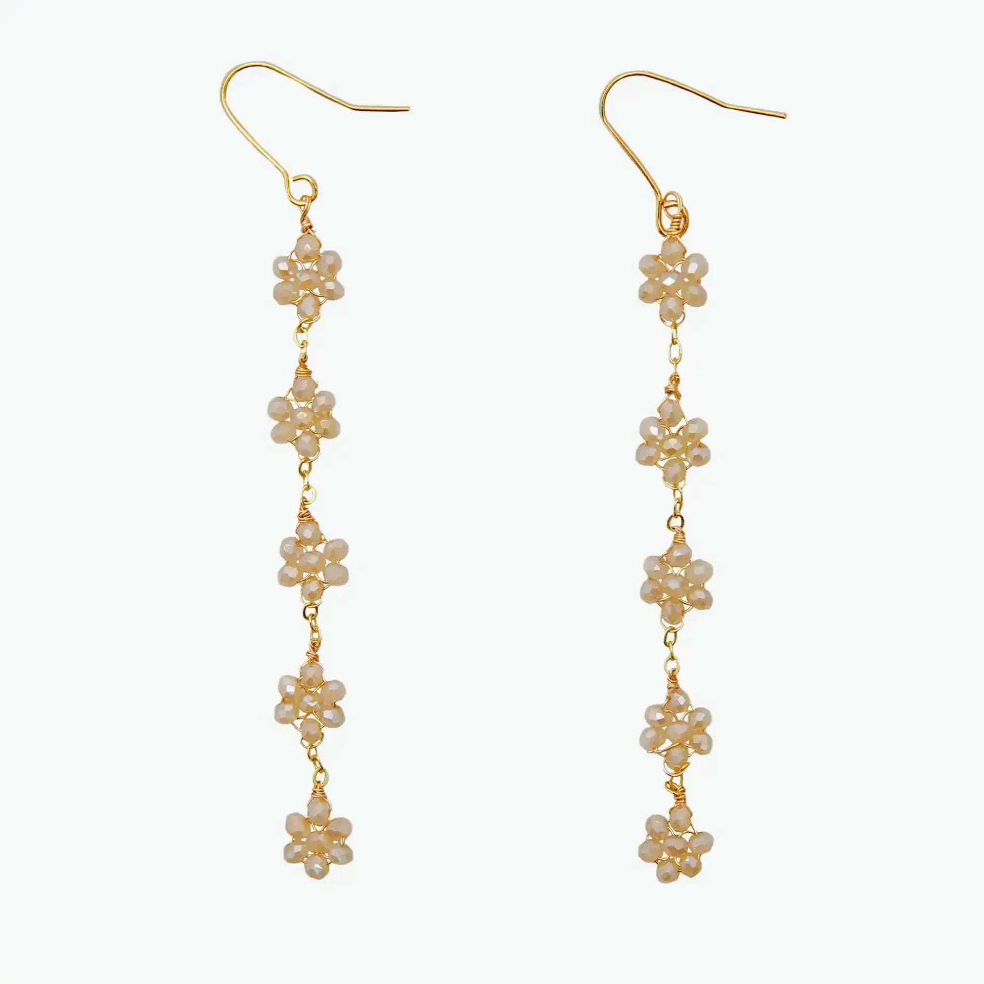boho flower dangle earrings