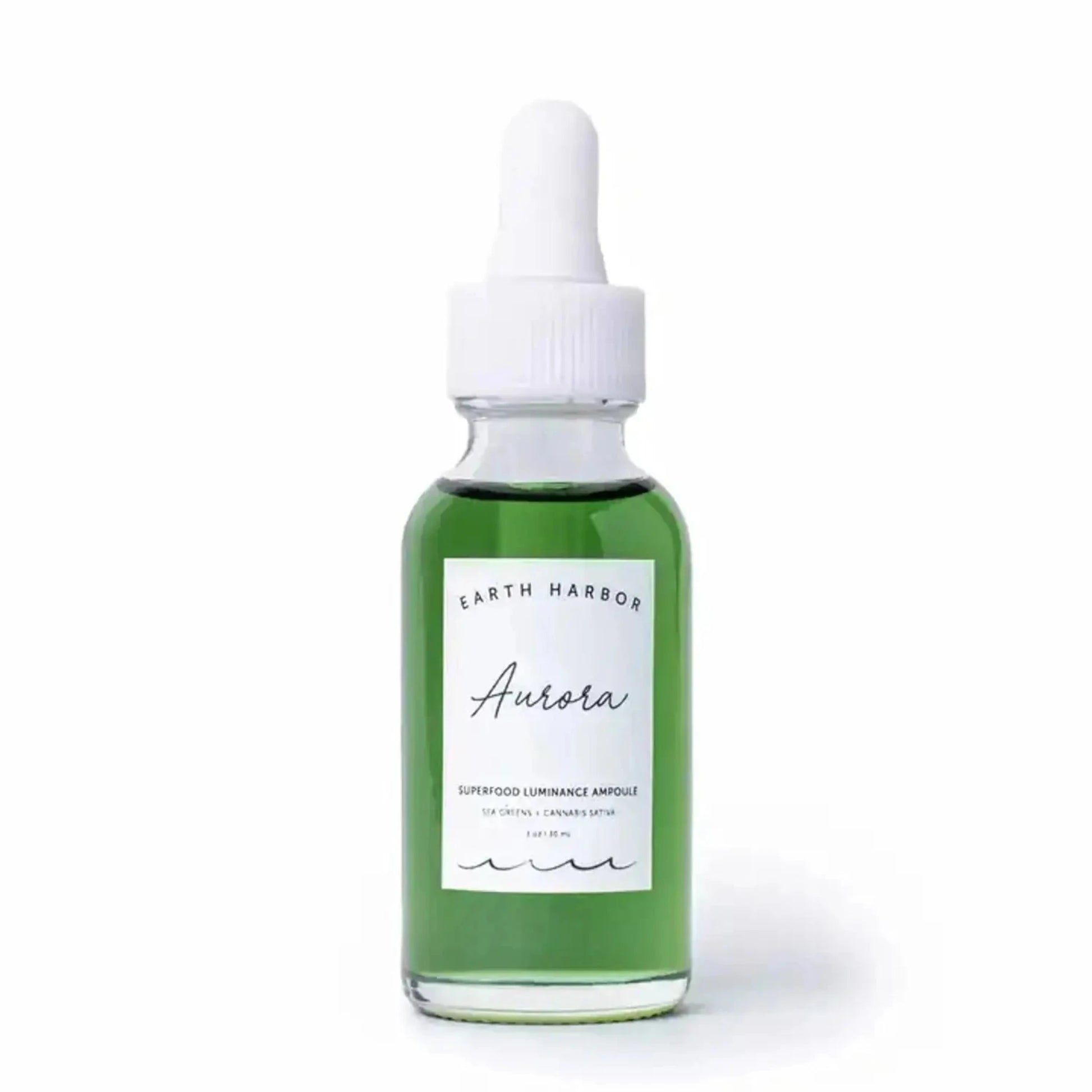 earth harbor aurora hemp face serum 1 oz bottle