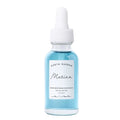 EARTH HARBOR Marina Biome Brightening Concentrate, a light blue colored face serum in 1 oz clear glass dropper bottle.
