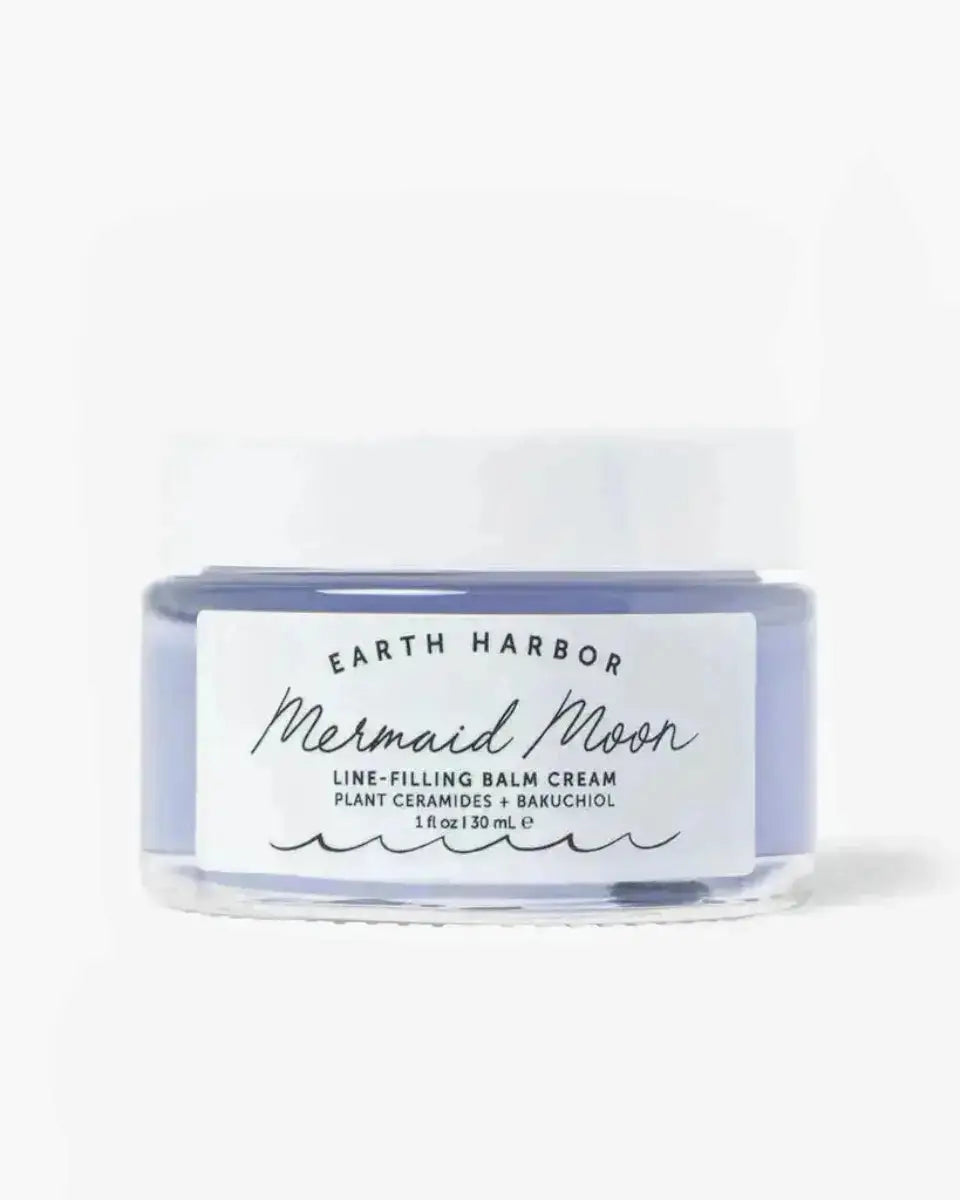 earth harbor mermaid moon line filling night cream, 1 oz glass jar