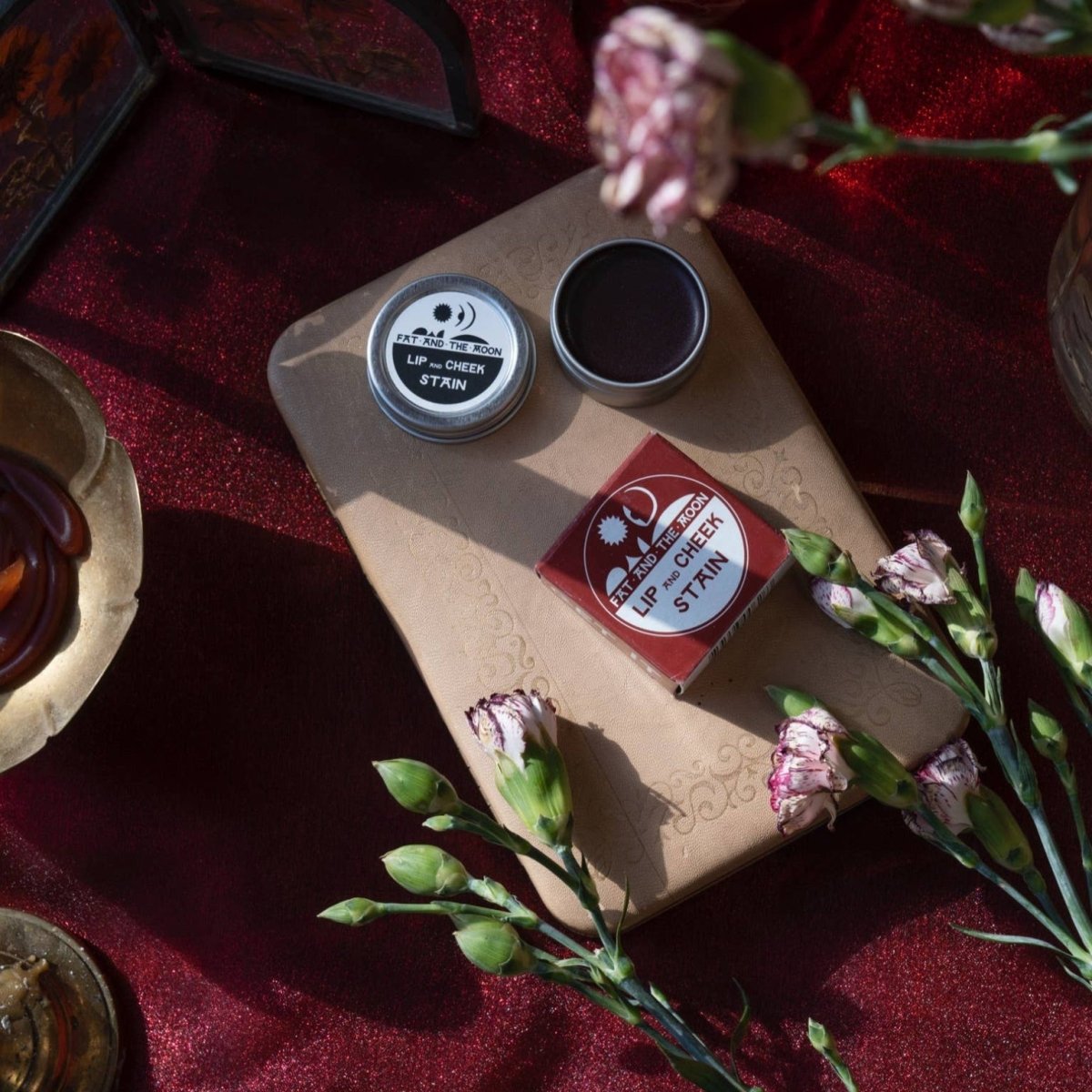 Lip & Cheek Stain by Fat and the Moon, chemical-free makeup, buildable color stain, Clean Beauty at Elle and Willow