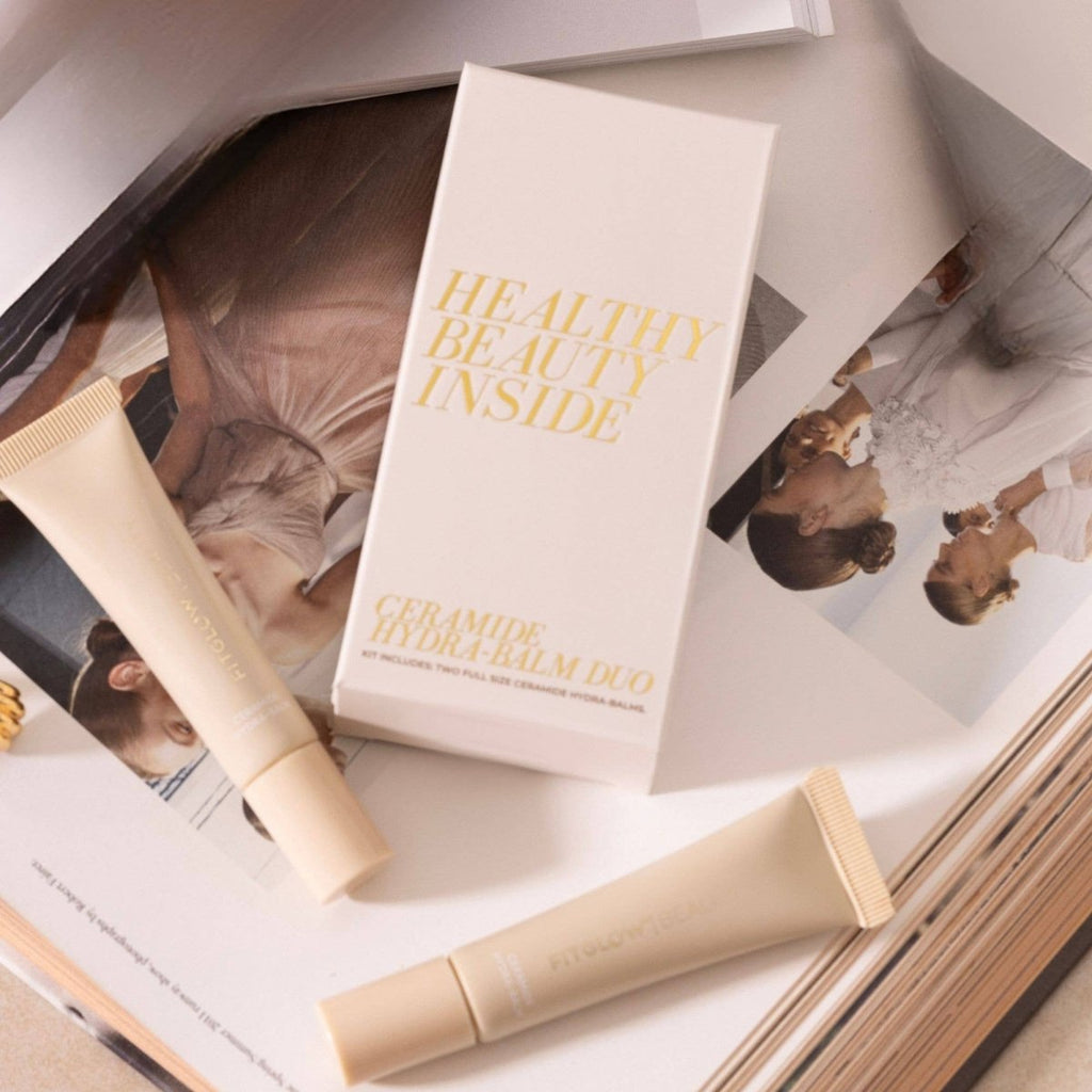 Fitglow Beauty - Day to Night Ceramide Hydra - Balm Duo: 24Hour + Rosewood Lip Balm Gift Set by Fitglow Beauty