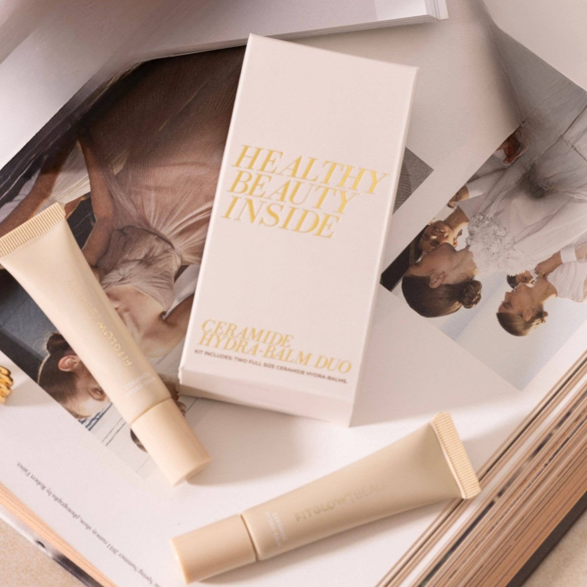 Fitglow Beauty - Day to Night Ceramide Hydra - Balm Duo: 24Hour + Rosewood Lip Balm Gift Set by Fitglow Beauty