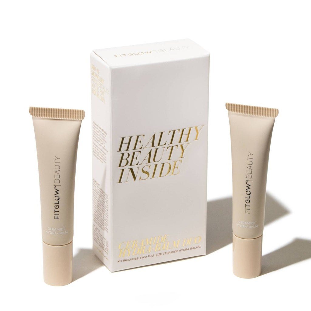 Fitglow Beauty - Day to Night Ceramide Hydra-Balm Duo: 24Hour + Rosewood Lip Balm Gift Set by Fitglow Beauty