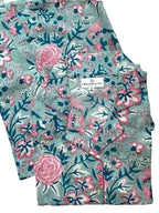 Boho Blue Floral PJ Gift Set in Matching Bag in Women's Size Large