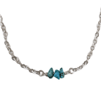Turquoise Gemstone Bar Necklace on Sterling Silver Chain Boho Necklace by Kelly Naturals Gemstone Jewelry at Elle and Willow